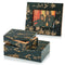 Wooden Box - 6" x 10" x 3" x Black & Gold -Bone Boxes Set of 2