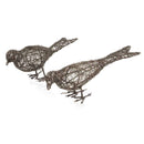 Dining Room Decor - 2.5" x 10" x 3" Bronze/Wire - Birds Set of 2