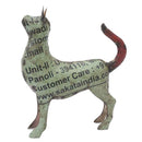 Dining Room Decor - 2.5" x 7" x 8.5" Teal/Red Reclaimed Iron- Cat