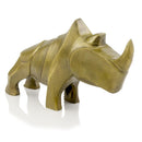Sculptures For Sale - 3.5" x 13" x 7.5" Antique Gold - Standing Rino Sculpture
