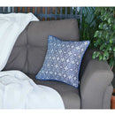 Throw Pillow Covers - 17"x 17" Blue Jacquard Aristo Decorative Throw Pillow Cover