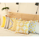 Cheap Throw Pillow Covers - 18"x18" Yellow Geometric Squares Decorative Throw Pillow Cover