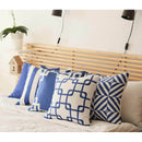 Cheap Throw Pillow Covers - 18"x18" Blue Geometric Squares Decorative Throw Pillow Cover