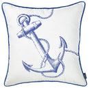 18x18 Pillow Covers - 18"x18" Nautica Anchor Decorative Throw Pillow Cover Printed