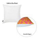 Christmas Throw Pillow Covers - 18"x18" Orange Ikat Decorative Throw Pillow Cover Printed