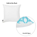 Christmas Throw Pillow Covers - 18"x18" Sky Blue Ikat Decorative Throw Pillow Cover Printed