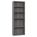 Bookshelf Decor - 11'.75" x 24'.75" x 71'.25" Grey, 5 Shelves - Bookcase