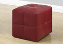 Leather Ottoman - 24" x 24" x 24" Red, Leather Look - Ottoman 2pcs Set