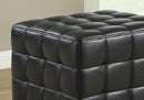 Leather Ottoman - 16'.75" x 16'.75" x 17" Black, Leather Look Fabric - Ottoman