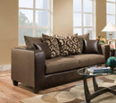 Couch - 82" X 34" X 37" Object Emboss Espresso 100% PU and 100% Polyester Sofa