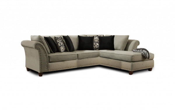 Sectionals For Sale - 125" X 120" X 34.5" Zues Gray 100% Polyester Sectional
