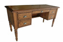 Wooden Desk - 60" X 24" X 30" Burnished Walnut Hardwood Home Office Desk