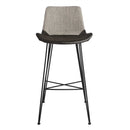 Cheap Bar Stools - 22.45" X 19.3" X 40.16" Light Gray Leatherette Bar Stool with Matte Black Legs