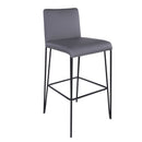 Bar Height Chairs - 18.51" X 18.71" X 39.77" Dark Gray Leatherette over Foam Bar Stool