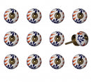 Dresser Knobs - 1.5" x 1.5" x 1.5" Ceramic/Metal Multicolor 12 Pack Knob