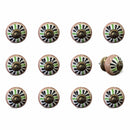 Dresser Knobs - 1.5" x 1.5" x 1.5" Ceramic/Metal Multicolor 12 Pack Knob