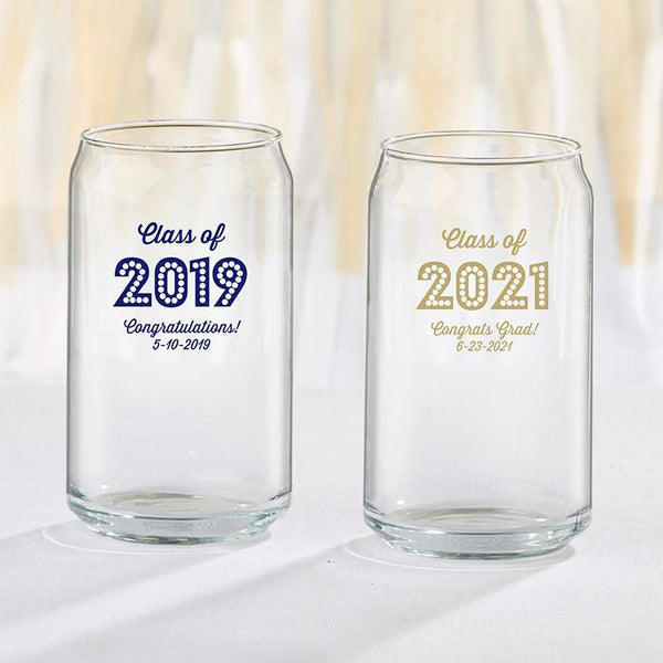 36-Personalized 16 oz. Can Glasses - Class of 2018-Personalized Coasters-JadeMoghul Inc.