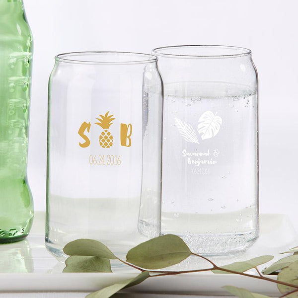 36-Personalized 16 oz. Can Glasses - Pineapples & Palms-Personalized Coasters-JadeMoghul Inc.