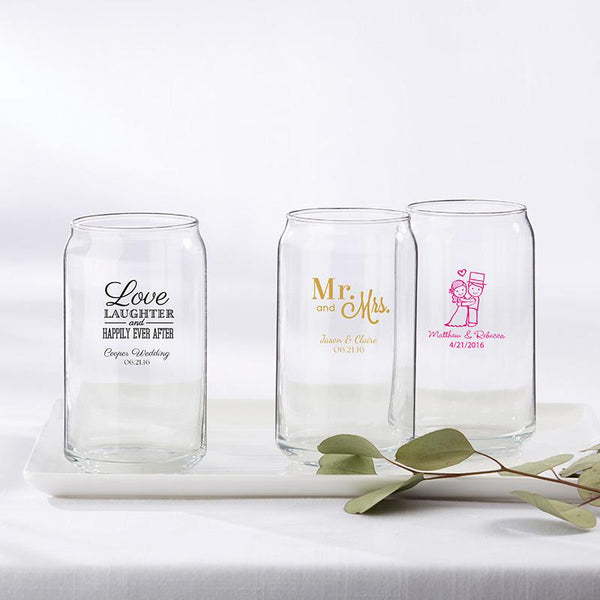 36-Personalized 16 oz. Can Glasses - Wedding-Personalized Coasters-JadeMoghul Inc.