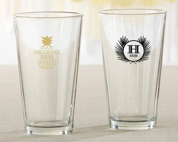 36-Personalized 16 oz. Pint Glasses - Tropical Chic-Personalized Coasters-JadeMoghul Inc.