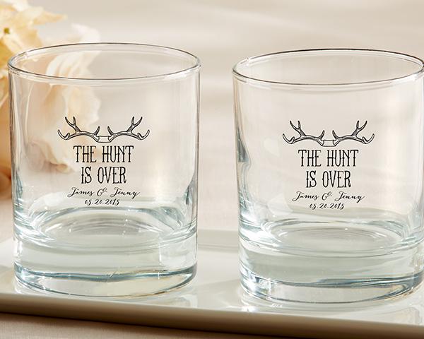 36-Personalized 9 oz. Rocks Glasses - The Hunt Is Over-Personalized Coasters-JadeMoghul Inc.