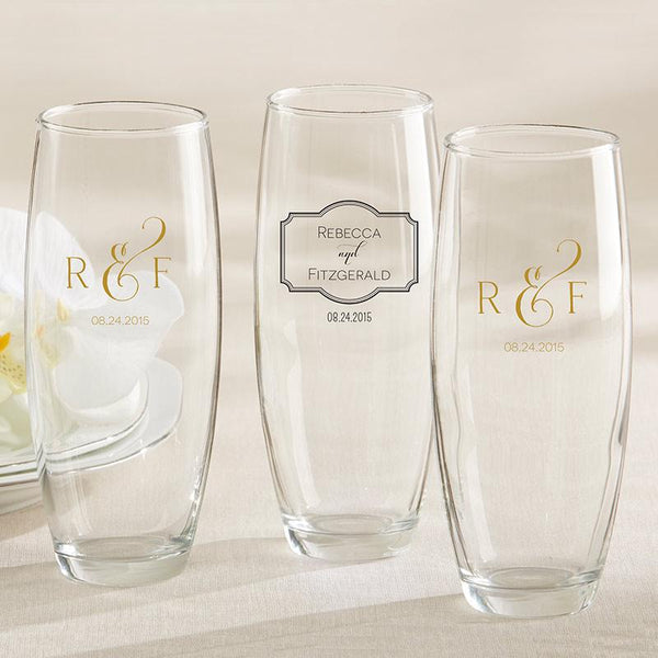 36-Personalized 9 oz. Stemless Champagne Glasses - Classic-Personalized Coasters-JadeMoghul Inc.