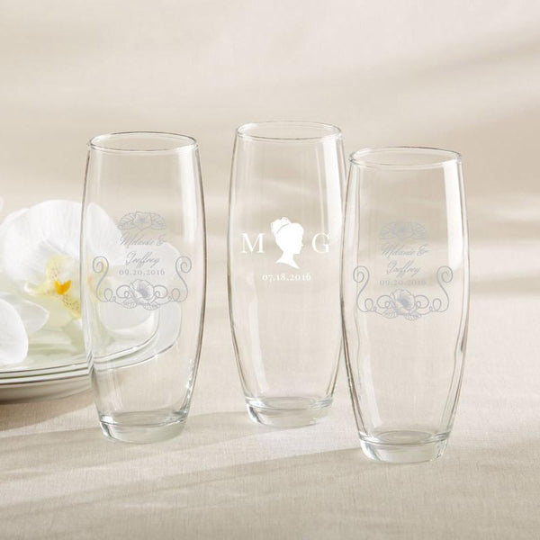 36-Personalized 9 oz. Stemless Champagne Glasses - English Garden-Personalized Coasters-JadeMoghul Inc.