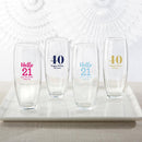 36-Personalized 9 oz. Stemless Champagne Glasses - Milestone Birthday-Personalized Coasters-JadeMoghul Inc.