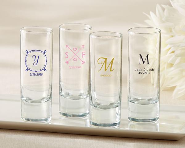 36-Personalized Tall Shot Glasses - Wedding-Personalized Coasters-JadeMoghul Inc.