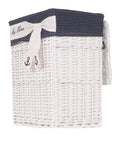 Basket Case - 14" x 17.5" x 19.5" White, Blue, Rectangular, Willow - Basket Set of 5