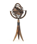 Living Room Decor - 5.5" x 5.5" x 12" Brass Armillary On Horn Stand