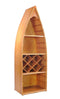 Wall Shelf Unit - 24.5" x 74" x 12.5" Wooden Canoe Wine Shelf