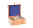 Wooden Box - 5" x 5.25" x 2.25" Binocular w leather overlay in Wood Box