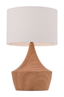 Table Lamp Set - 11.8" x 11.8" x 18.7" White & Brown, Polyblend, Steel, Table Lamp