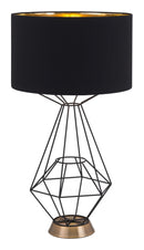 Cheap Table Lamps - 15" x 15" x 28" Black, Polyblend, Steel, Table Lamp
