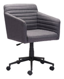 Best Office Chair - 25" x 26" x 31.9" Dark Gray, Poly Linen, Black Painted Steel Base, Office Chair