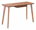 Bedroom Desk - 46.5" x 17.7" x 29.3" Walnut, Wood Veneer, MDF, Rubber Wood, Desk