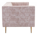 Velvet Sofa - 70.1" x 34.6" x 29.9" Pink Velvet, Stainless Steel, Pinewood, Plywood & MDF, Sofa