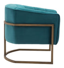 Modern Chair - 32.7" x 31.5" x 30.1" Green, Velvet, Painted Steel, Occasional Chair