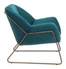 Armchairs and Accent Chairs - 28" x 29.9" x 30.3" Green Velvet, Painted Steel, Arm Chair