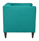 Armchairs and Accent Chairs - 35" x 31.1" x 31.5" Teal, Polyester, Poplar Wood, Arm Chair