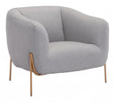 Armchairs and Accent Chairs - 31.9" x 29.9" x 28" Gray & Gold, Polyblend, Metal & Wood, Arm Chair