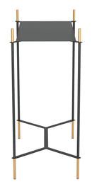 Modern Side Table - 19.3" x 10.4" x 24.2" Gold & Black, Steel, Side Table