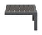 Couch Side Table - 28" x 18.1" x 10.2" Dark Gray, Polyresin & Powder Coated Aluminum, Side Table