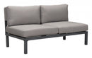 Gray Loveseat - 55.9" x 30.3" x 28.7" Dark Gray & Gray, Polyresin, Powder Coated Aluminum, Loveseat