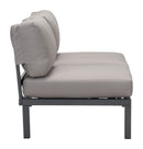 Gray Loveseat - 55.9" x 30.3" x 28.7" Dark Gray & Gray, Polyresin, Powder Coated Aluminum, Loveseat