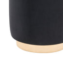 Tufted Ottoman - 15.7" x 15.7" x 18.1" Black, Velvet, Steel, Ottoman