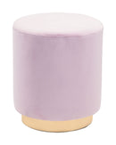 Tufted Ottoman - 15.7" x 15.7" x 18.1" Pink, Velvet, Steel, Ottoman