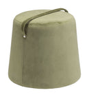 Round Ottoman - 15" x 15" x 13" Green, Velvet, MDF, Cottonwood & Paperboard, Ottoman