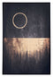 Canvas Painting - 32.7" x 1.7" x 48.4" Black & Gold, Pine Wood, Moon Rises Canvas